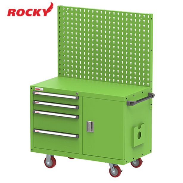 ตู้เก็บเครื่องมือช่างติดล้อ + ตู้บานเปิด + แผงแขวน ROCKY รุ่น RTR-116T2BP