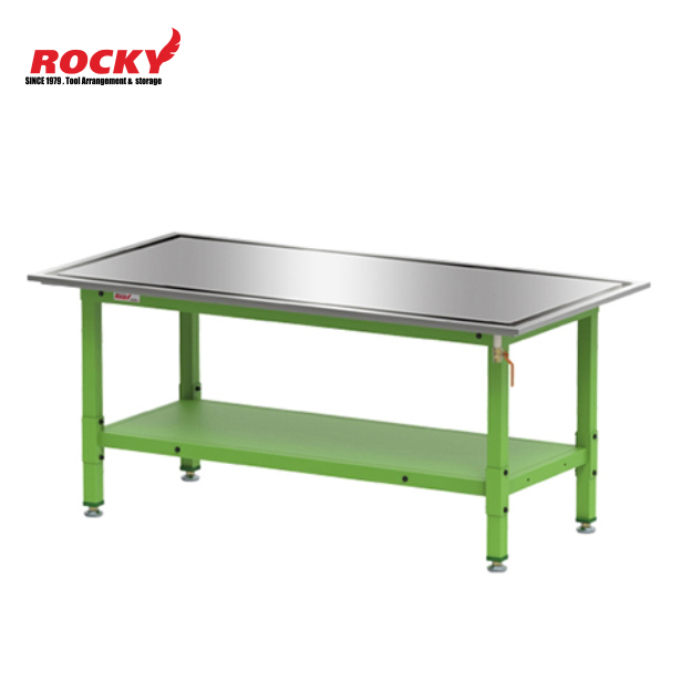 โต๊ะช่าง ROCKY Heavy Duty รุ่น RWB-OSF หน้าท๊อปสแตนเลสร่องน้ำมัน